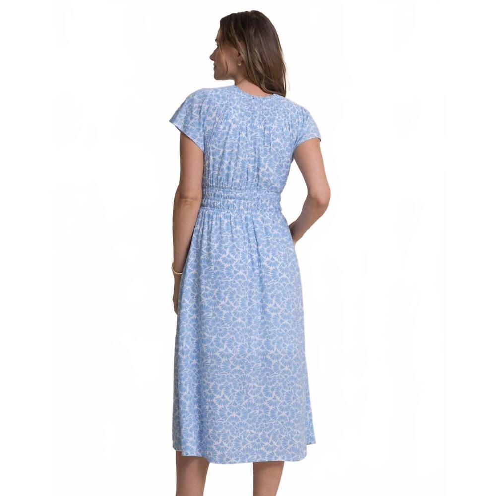 NEW SOUTHERN TIDE clementine flutter sleeve midi dress in ocean channel - Picture 3 of 6